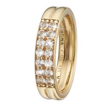 Christina Forgyldt sølv Eternity Topaz dobbelt alliance med hvide topazer, model 4.2.B købes hos Guldsmykket.dk her